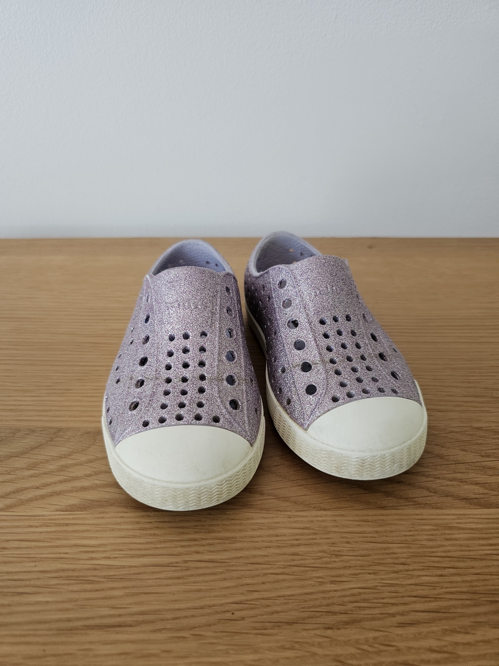 Native Jefferson Kids Toddler Slip-On Glitter Lavender Sandals Water Shoe Size 7 - Picture 2 of 6